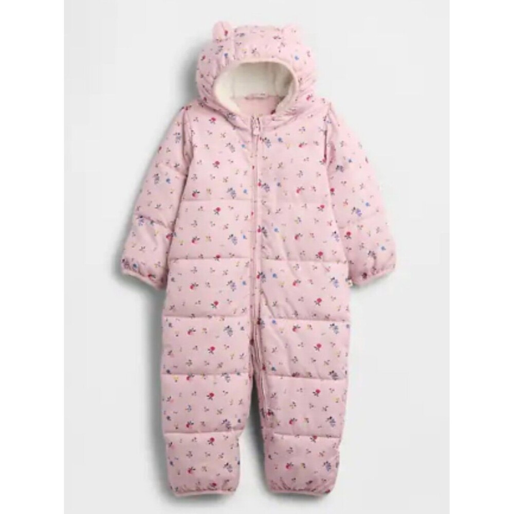 BabyGap ColdControl Max Snowsuit Lined Quilted Water Resistant Pink Sherpa Knit